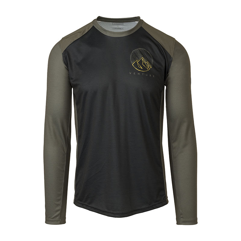 MTB VENTURE Shirt Schwarz/Army Grün - Langarm