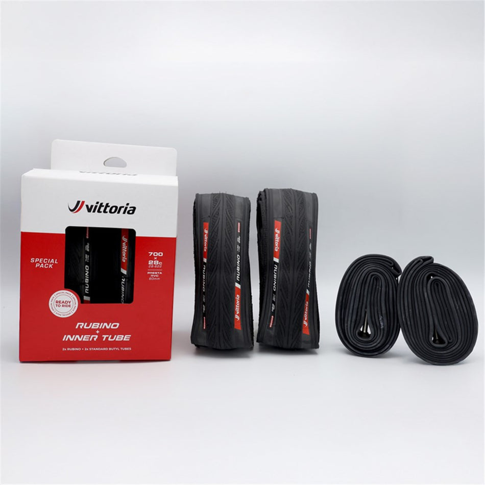 Pack 2 Cubiertas Vittoria Rubino Graphene 2.0 + 2 Cámaras de Aire