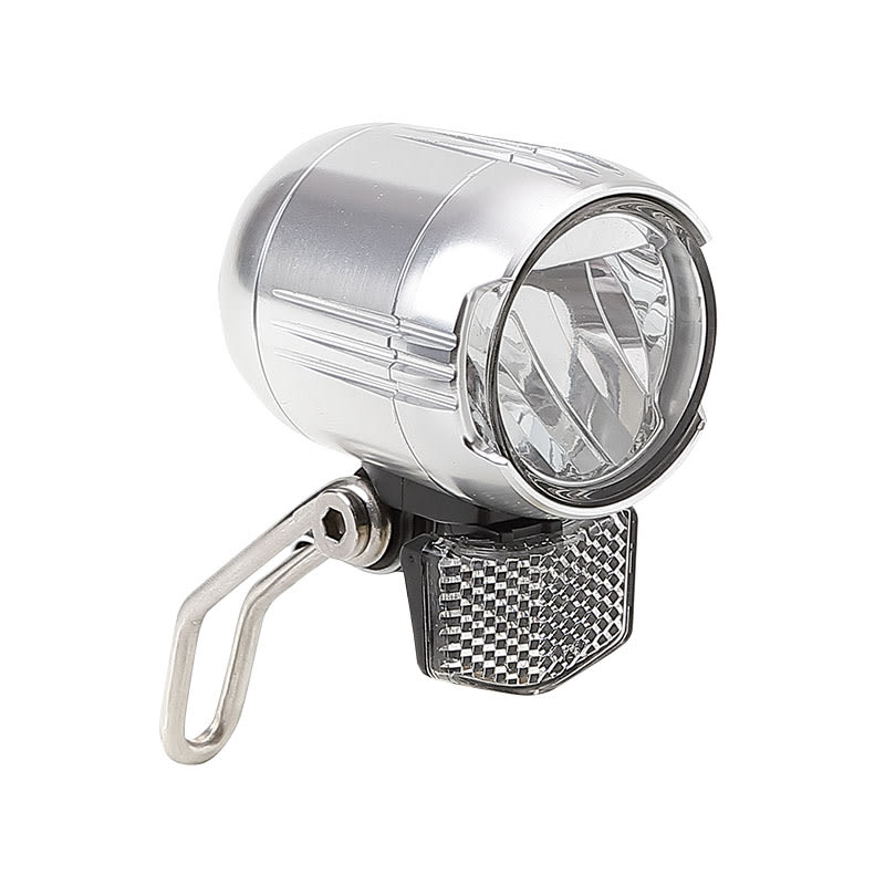 Przednia lampka E-BIKE 1 dioda LED/3 Wat srebrna duża
