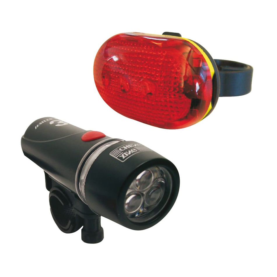 Lampki przednia+tylna (ZESTAW) na baterie z 5+3 diodami LED