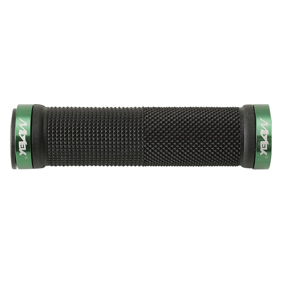 Manopola MTB LOCKRING in Gomma con Doppio Bloccaggio Verde/Nero
