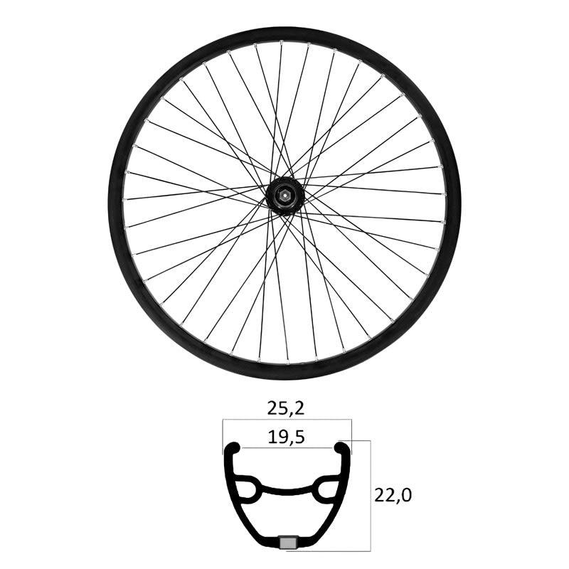 Ruota Anteriore 27,5" E-BIKE TLR Freni a Disco 6 Fori - Raggi: 2,3mm