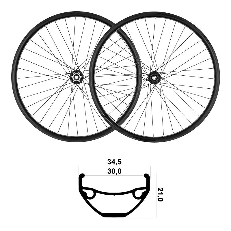 Ruedas 29" 30mm MTB TLR Shimano con Rodamientos 10/11/12V (Par) Disco