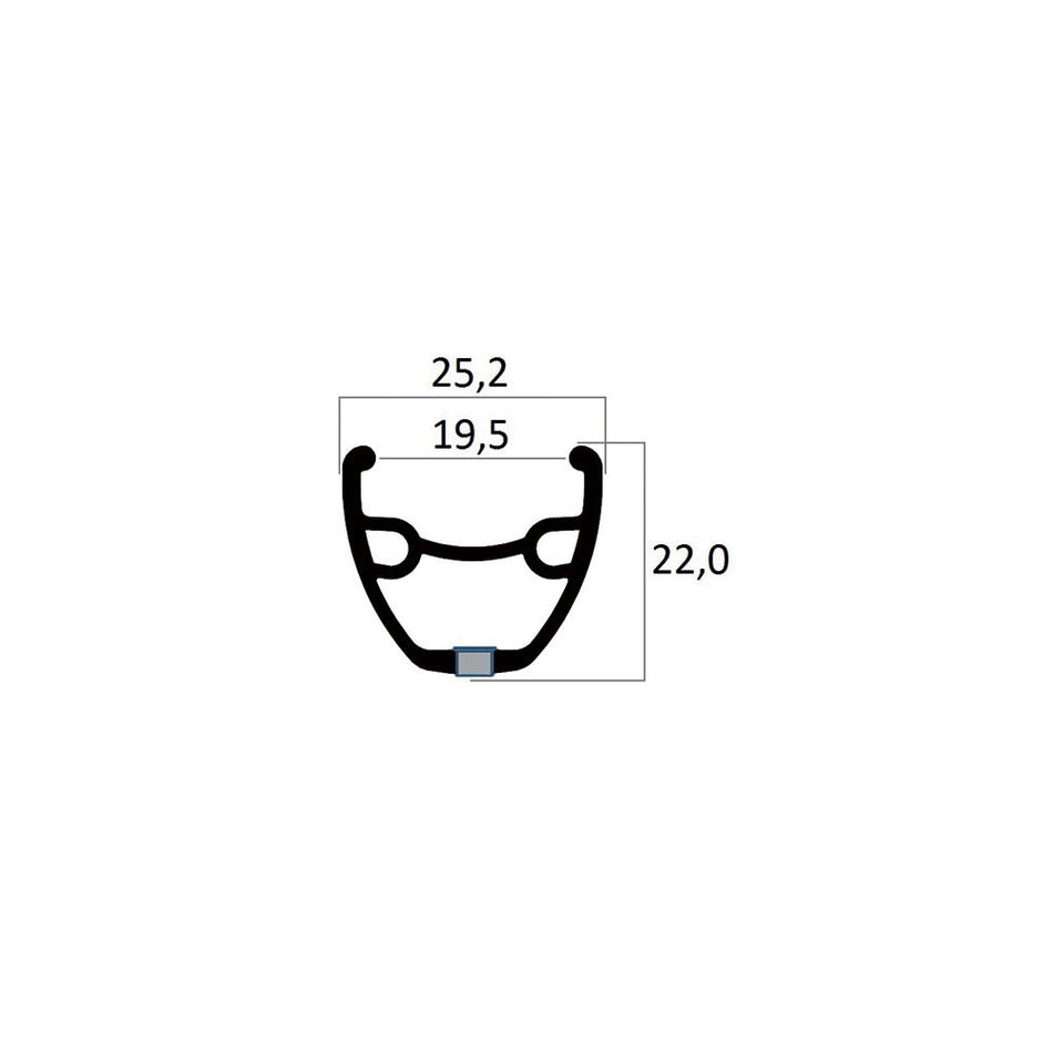 Llanta 27,5" de Aluminio para Frenos de Disco - 36 Agujeros Doble Cámara