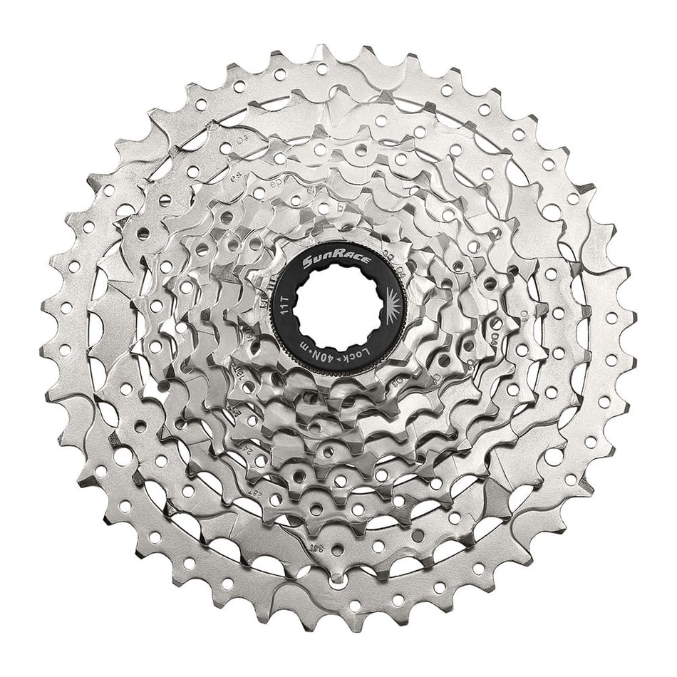 Cassette 9V x 11/42 Dents en Nickel Argent - Corps SHIMANO