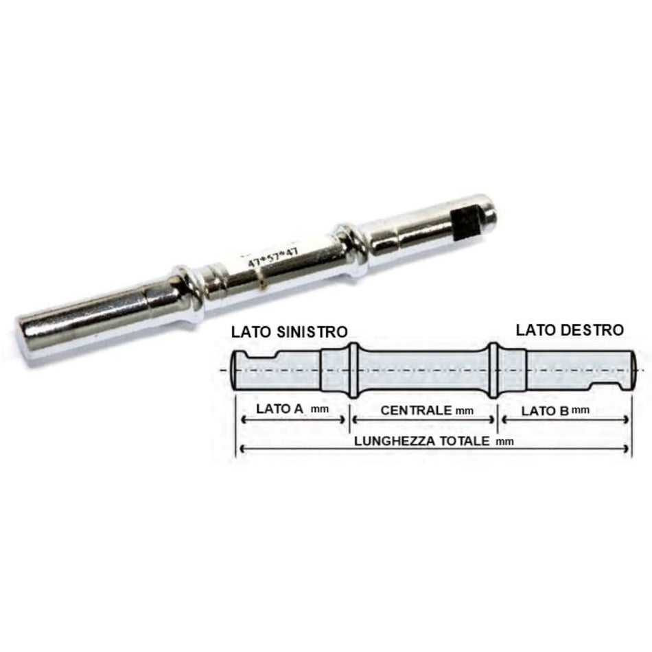 Eje de Pasador Plegable de Acero Izq: 47 Centro: 57 Der: 47 x 151mm