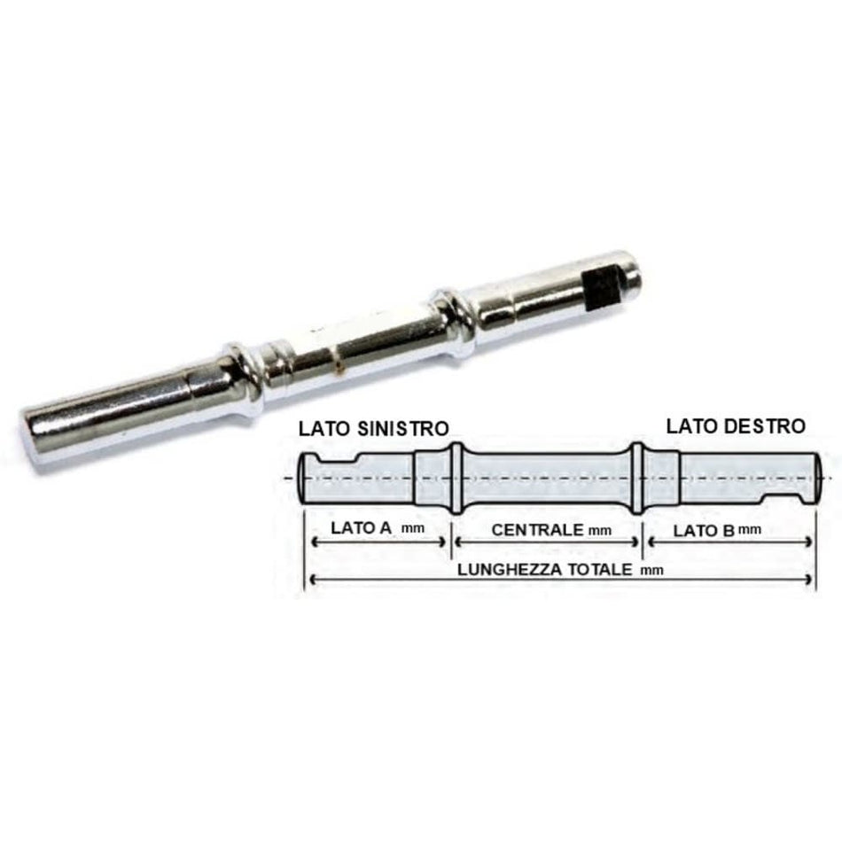 Eje de Pasador SPORT de Acero Izq: 39 Centro: 57 Der: 47 x 143mm