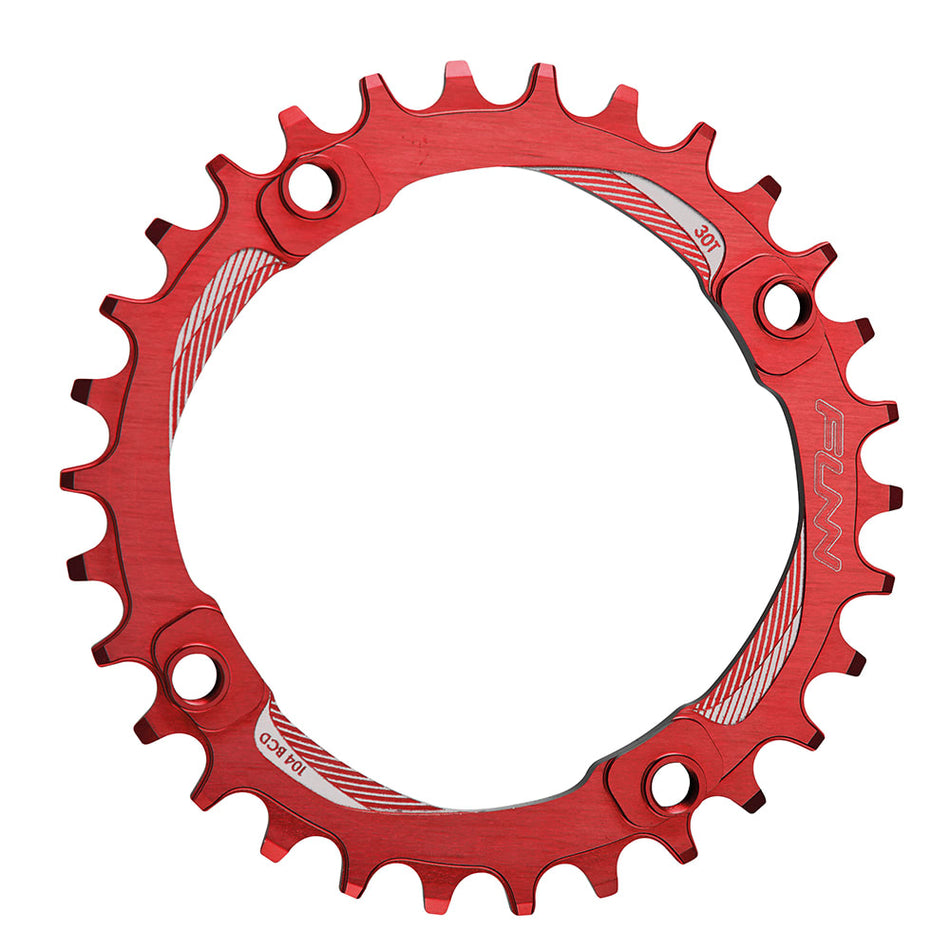 SOLO 104 Kettenblatt 30 Zähne aus Aluminium 7075 CNC Rot - BCD 104mm