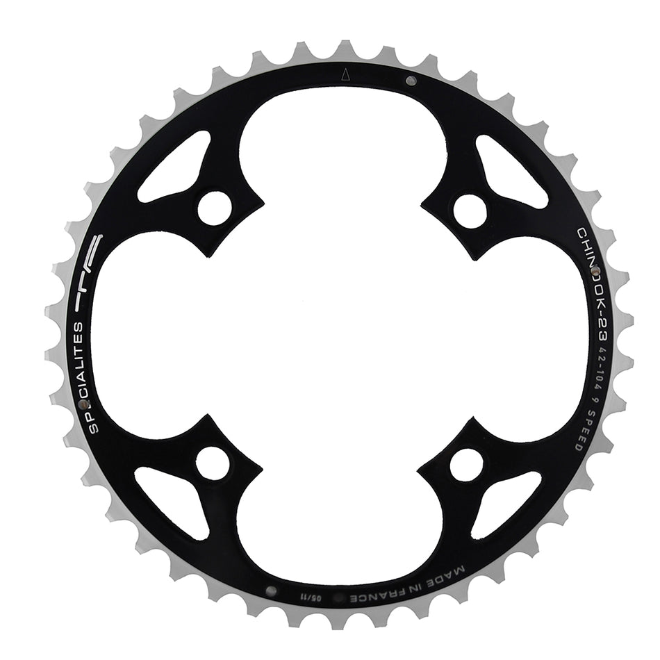 Couronne Simple 9V x 22 Dents - BCD 58mm Noir pour Pédaliers
