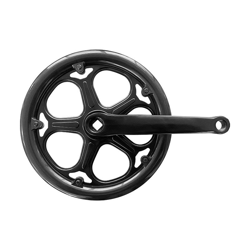 Kurbel Folding Bike 1V 52 Zähne x 152mm Schwarz + Doppelter Kettenfänger