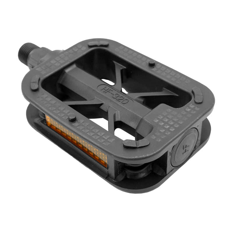 Pédales VTT 20/24" en Nylon Antidérapant avec Catadioptres - Axe à Roulements
