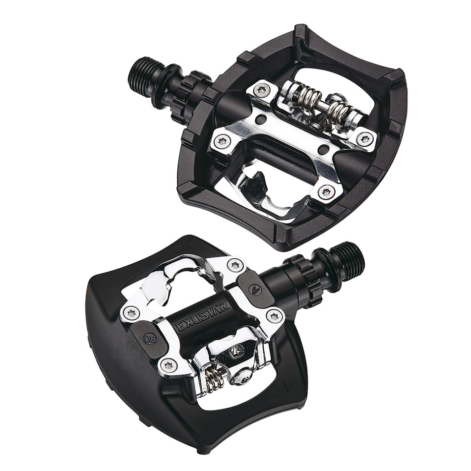Pedały E-PM811 MTB z termoplastiku czarne - podwójna funkcja 95x83mm