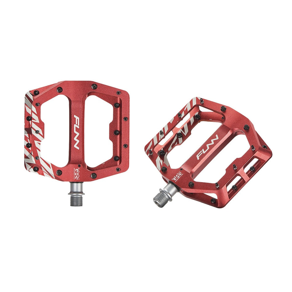 FUNNDAMENTAL Pedale aus rotem Aluminium + GRS System 102x105x17mm