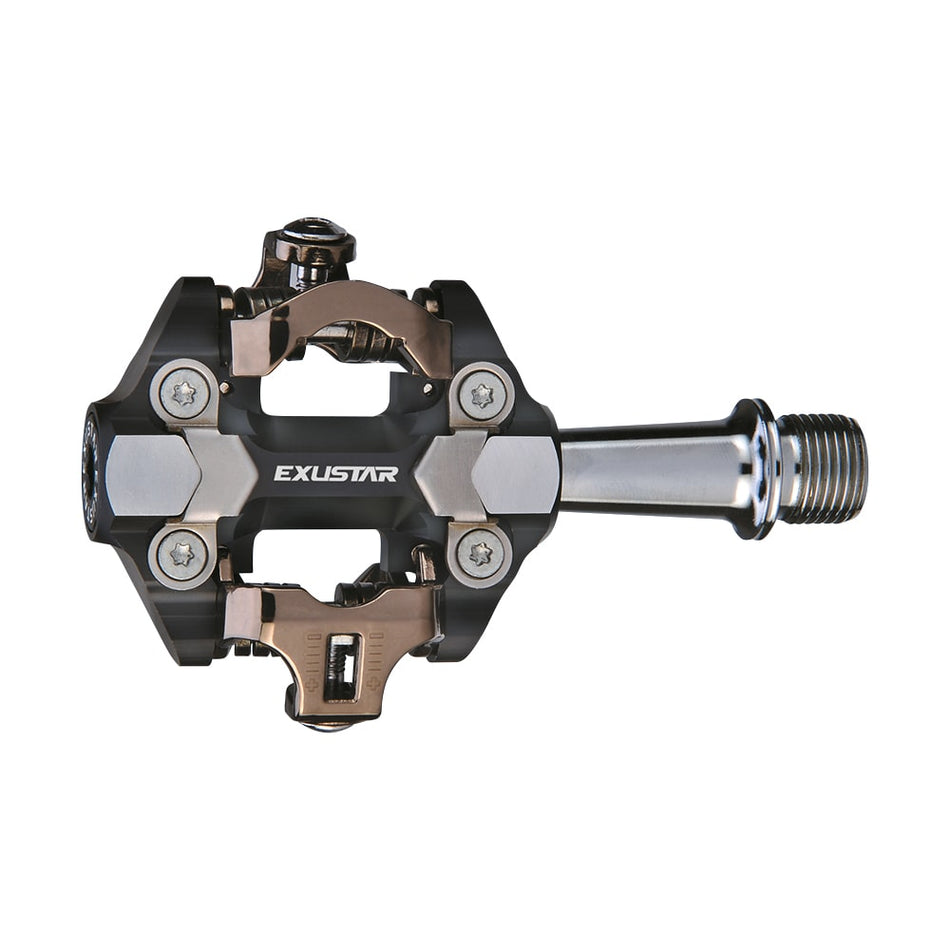 Pedały E-PM222 MTB z czarnego aluminium - Oś CR-Mo 82x61mm