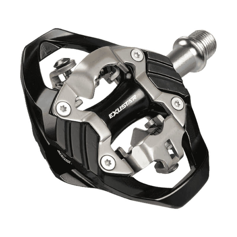 Pedały E-PM242 MTB z czarnego aluminium - Oś CR-Mo 89x99mm