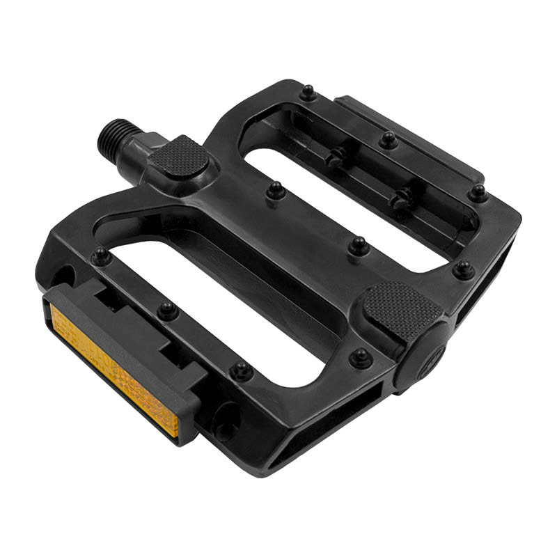 Pédales FLAT en Aluminium Noir - Axe en CR-Mo sur Roulements 107x105x24mm