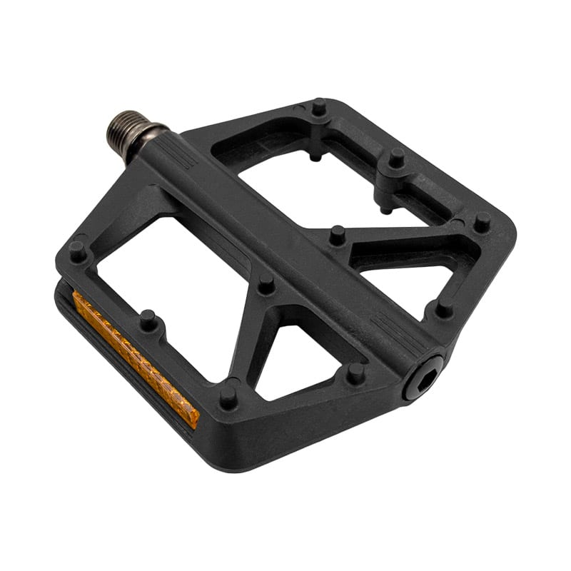 Pédales Plates Nylon Noir MVTEK - Axe Acier sur Roulements 105x100x13mm