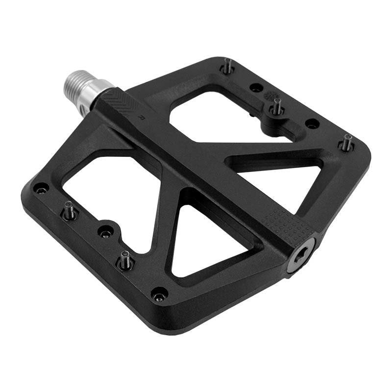 Pédales FLAT Thermoplastique Noir - Axe CR-Mo sur Roulements 100x100x10mm