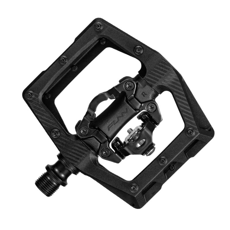 Pedały RIPPER2 z aluminium czarne - FLAT/SPD 90x100x17mm
