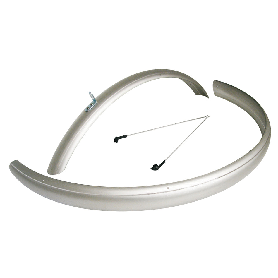 Schutzblech 28" x 48mm CTB aus silbernem Polycarbonat (Paar)