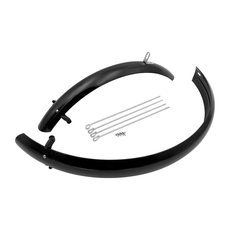 Garde-boue 20" pliable PVC noir + tiges incluses
