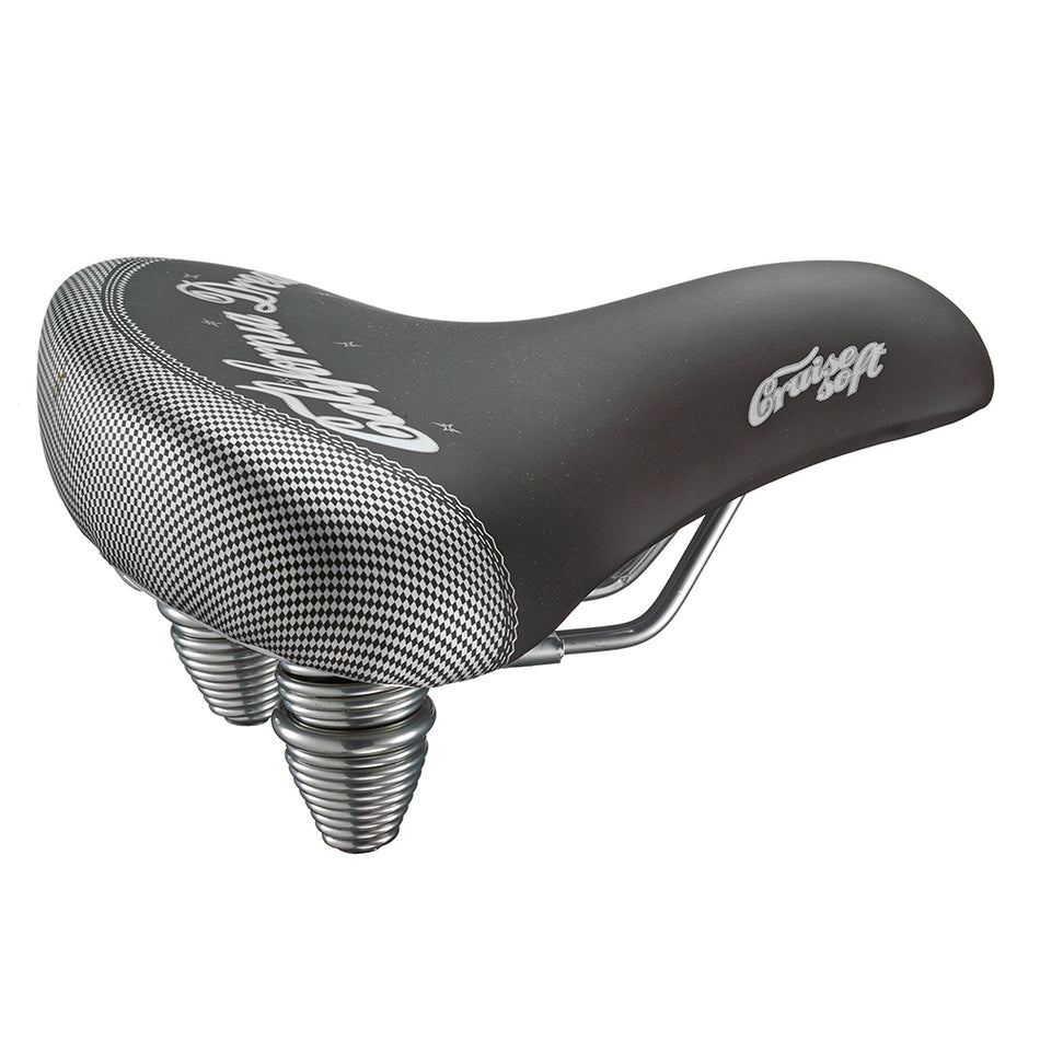 Sattel CRUISER 28" 240x265mm Schwarz mit Doppel-Feder und weicher Füllung