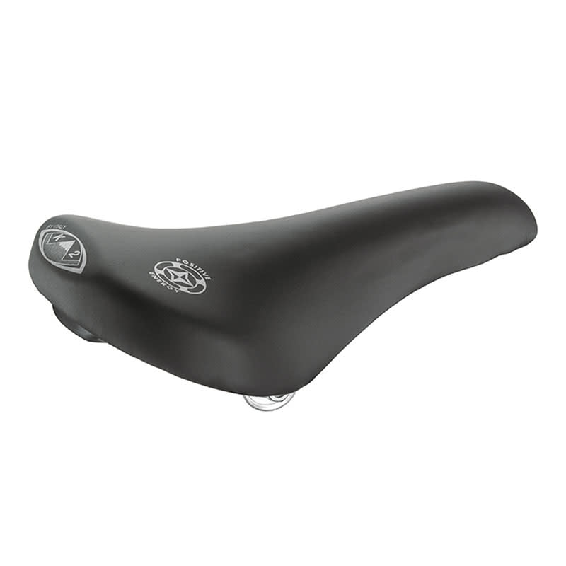 Sattel MTB K2 285x160mm aus schwarzem Kunstleder mit Klemme