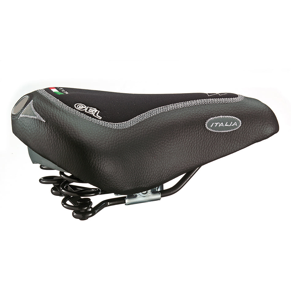 Sattel BRAVO S 275x180mm Gel-Zone in der Mitte aus Lycra Schwarz