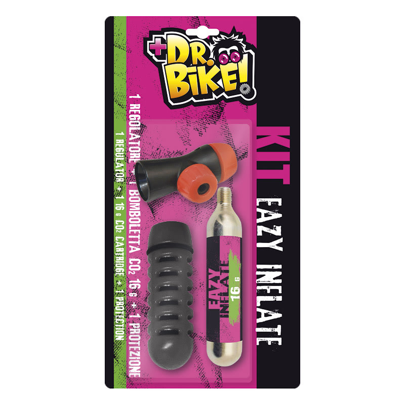 DR.BIKE Zestaw EAZY INFLATE: regulator, osłona i nabój CO2 16g