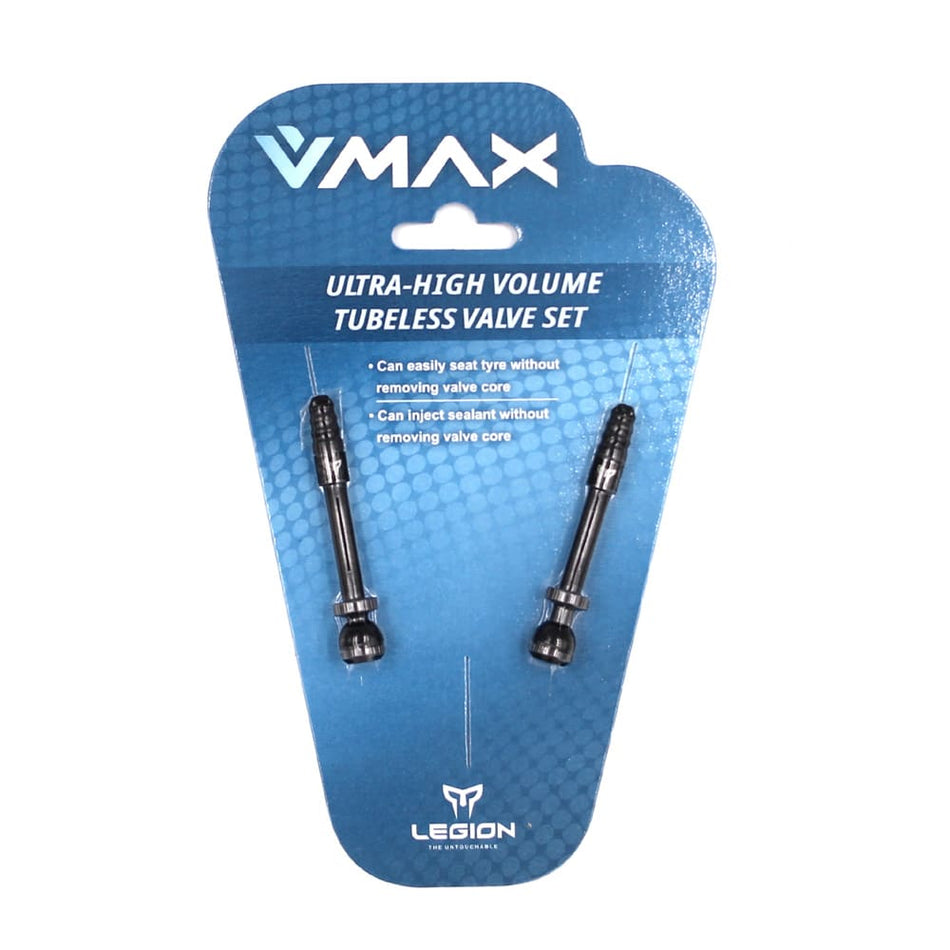 Tubeless-Ventil V-MAX Länge: 57,5mm aus Aluminium Schwarz (2 Stück)