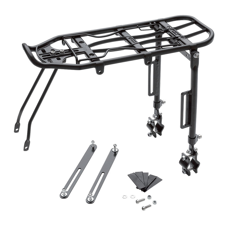 Verstellbarer Hinterradgepäckträger 26/28" aus schwarzem Aluminium