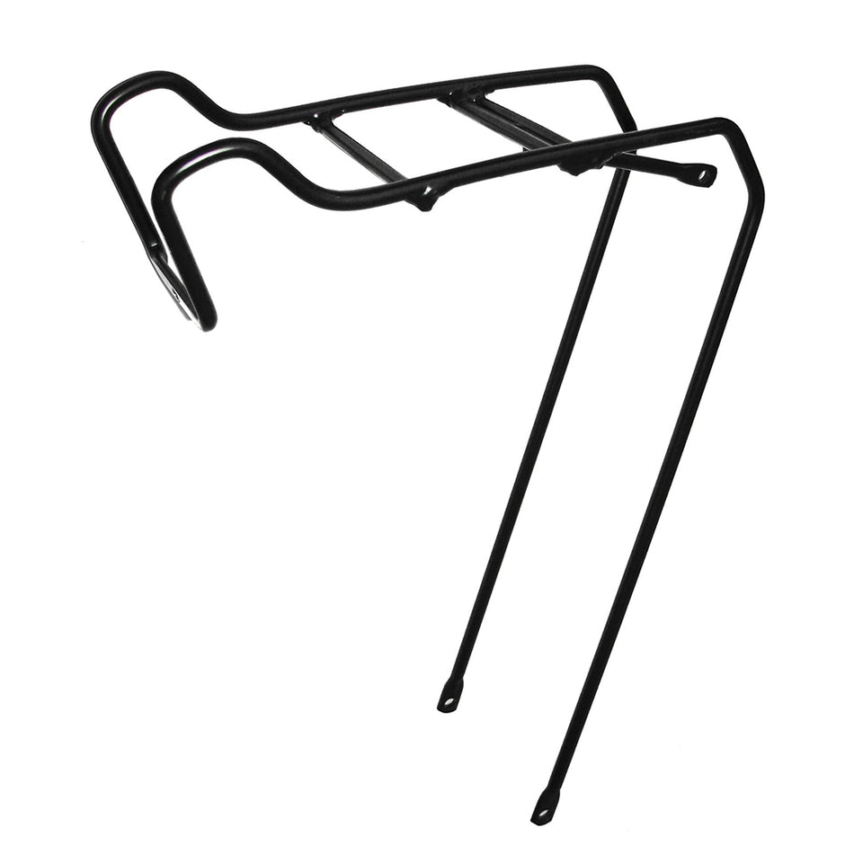 Vorderradgepäckträger 28" aus Aluminium - Lampenhalterung Schwarz