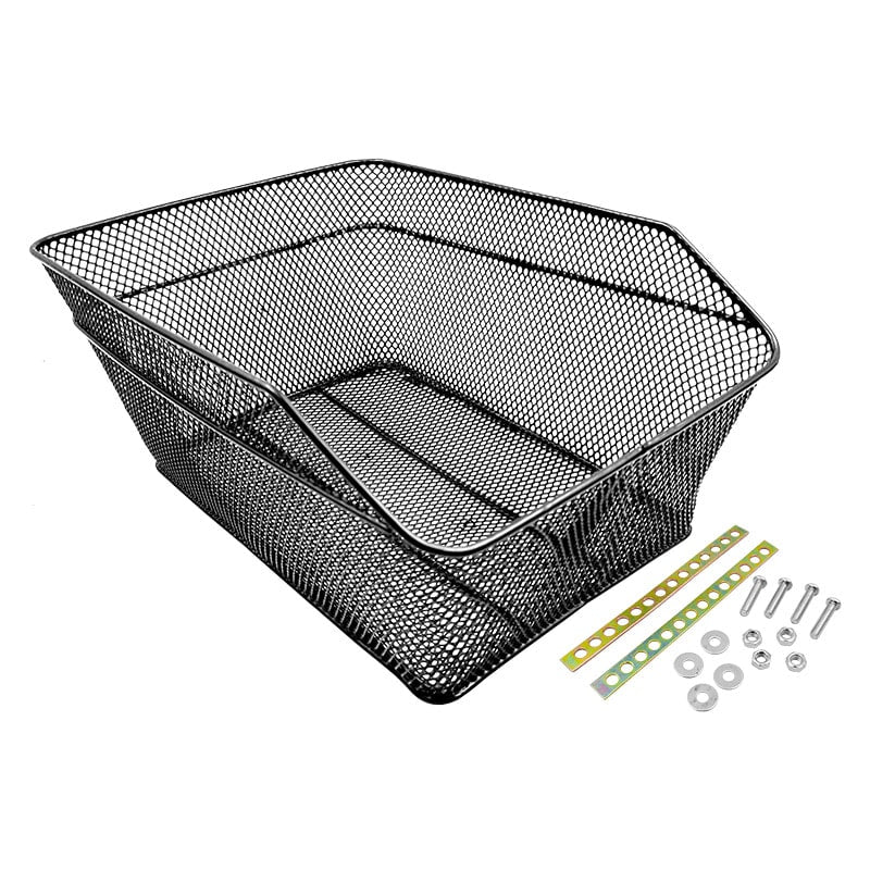 Cesta Trasera 38x28x17cm Rectangular en Acero Negro