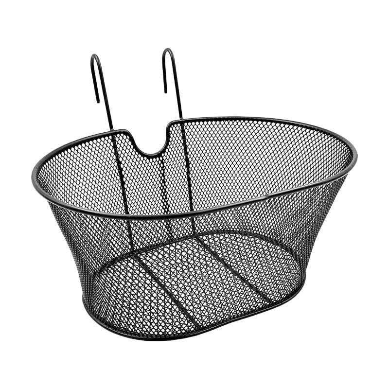 Cesta Delantera Ovalada 30x18x39cm en Acero Malla Fina Negro