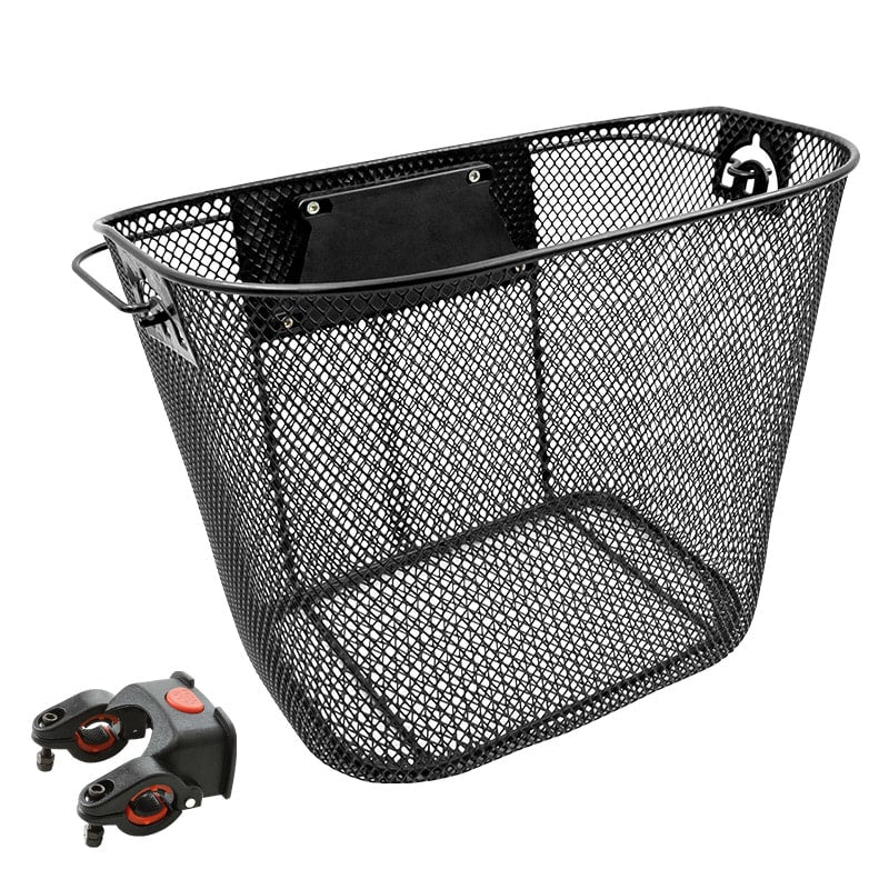Cesta Delantera 25,5x26x33cm Enganche Rápido Malla Fina Negro