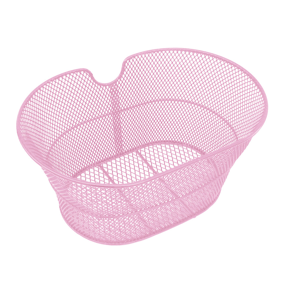 Cesta Delantera Ovalada 29x19x35cm en Acero sin Ganchos Rosa