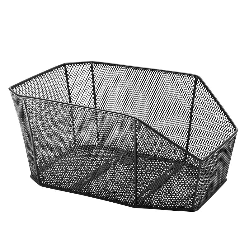Hinterkorb 46x29x21cm Achteckig aus Stahl mit Stäben Schwarz