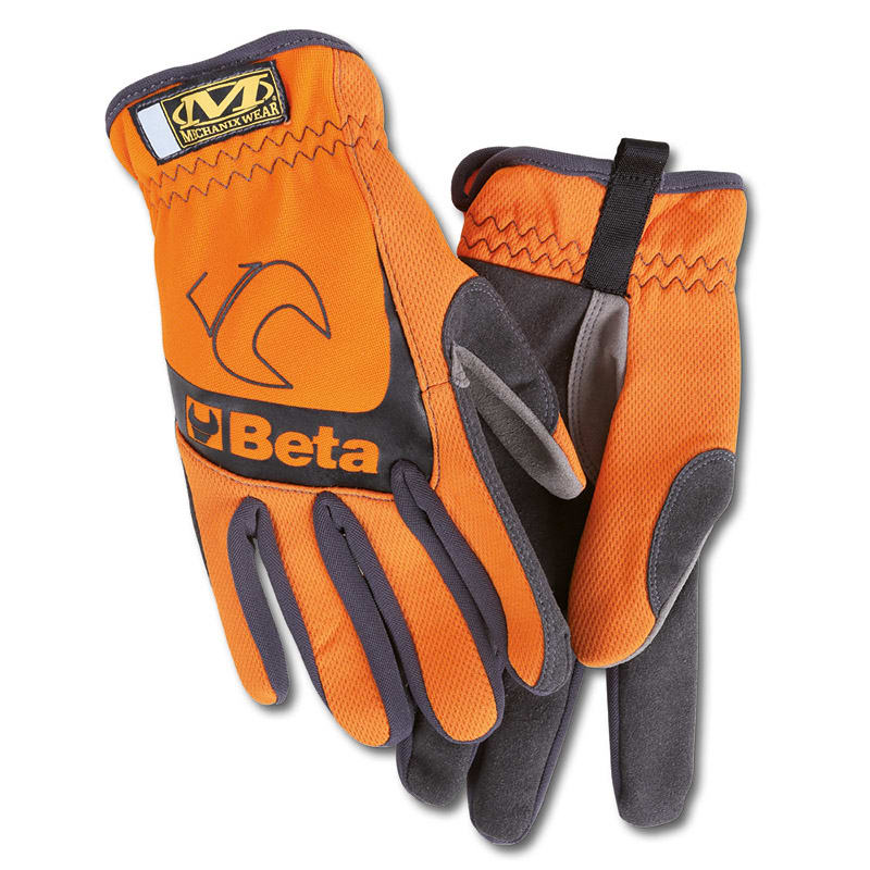 Gants de Travail Orange avec Doigts Renforcés et Poignet Élastique