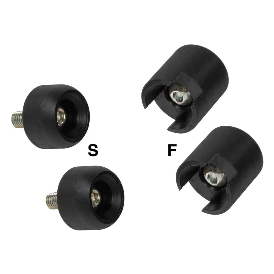 Tampons de Blocage de Roue Noir (1 paire mod.S + 1 paire mod. F)