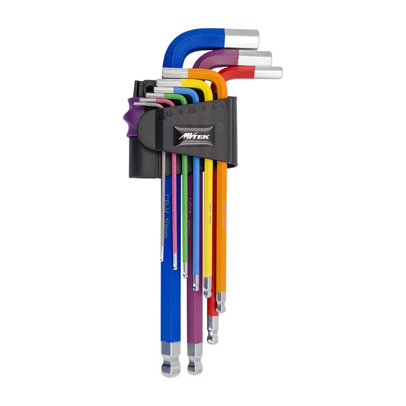 Clés Allen Longues de 1,5 à 10mm Multicolore (KIT 9 Pièces)