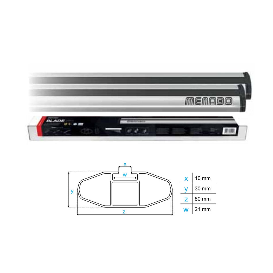 Dachträgerstange BLADE 80x30mm - Länge Größe XL