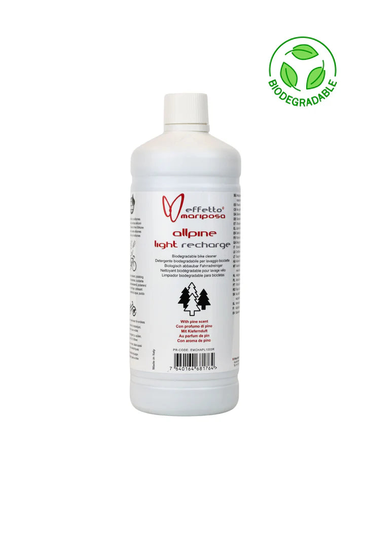 Biologisch abbaubares Reinigungsmittel für Fahrräder Allpine Light Mariposa-Effekt 1000ml