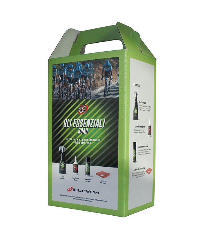 Zestaw Eleven Essentials Road - produkty do pielęgnacji i konserwacji roweru z broszurą informacyjną