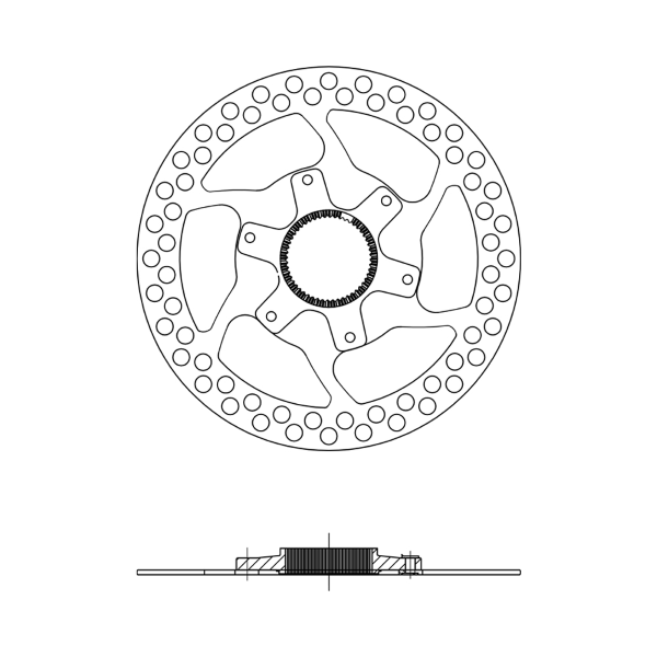 Ferodo Bici - Tarcza Center Lock ZAOKRĄGLONA GRUBOŚĆ 1,8 MM bez pierścienia