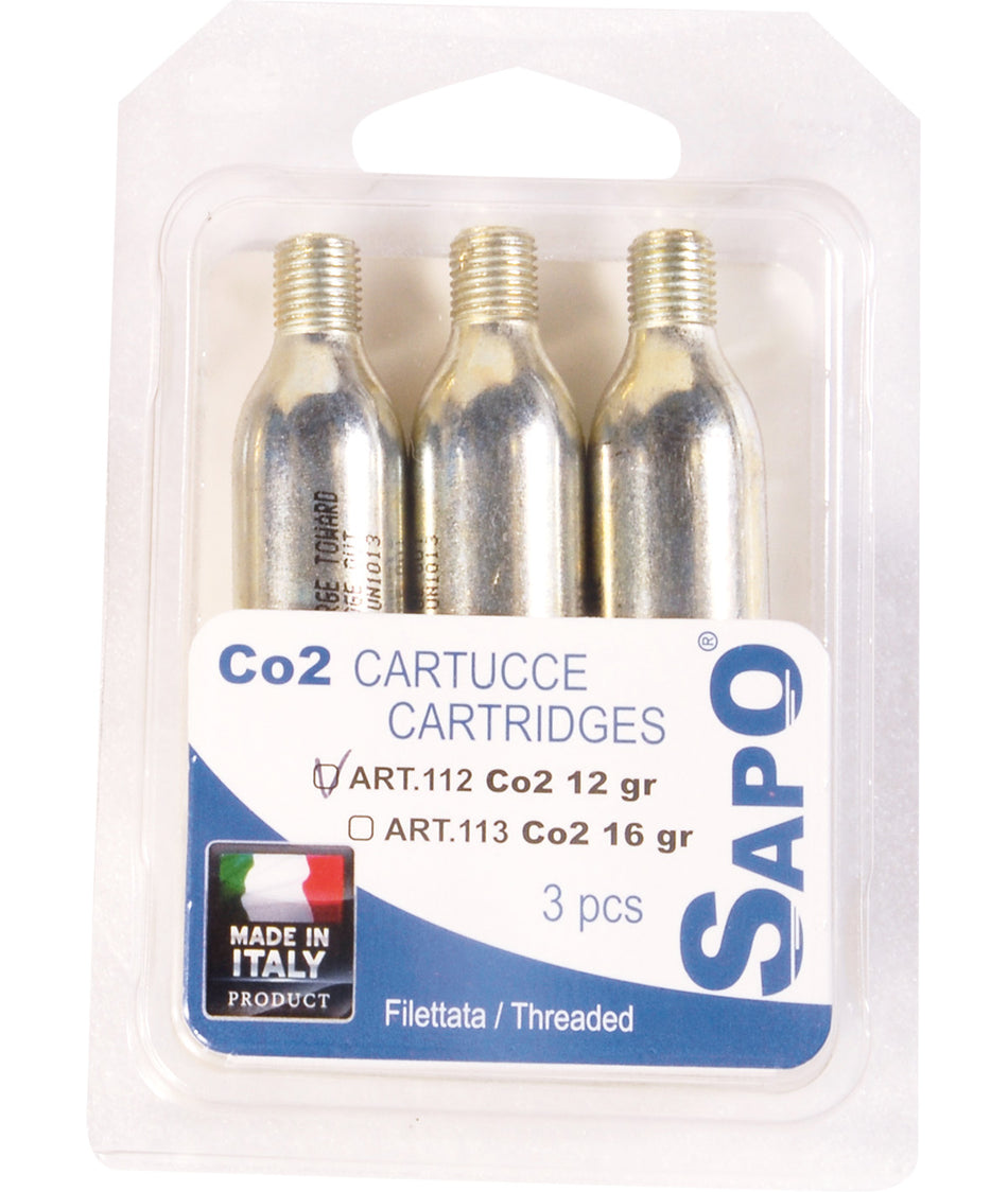 Sapo blister with 3 CO2 cartridges 16 gr.