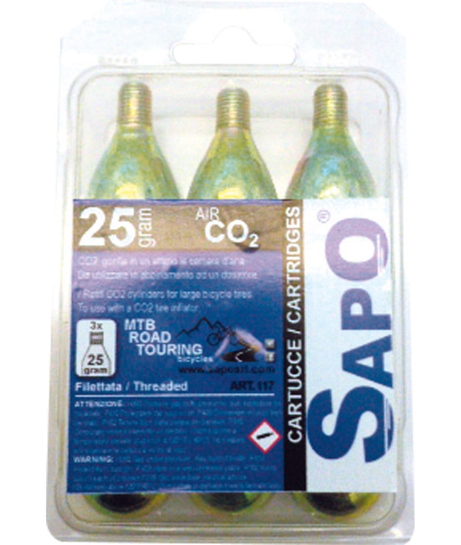 Sapo blister with 3 CO2 cartridges 25 gr.