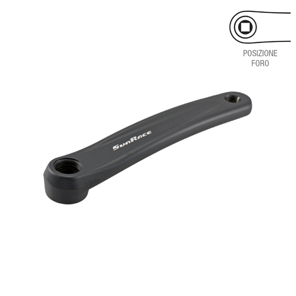 Sunrace - Pedivella sinistra ALLUMINIO M50 PERNO QUADRO