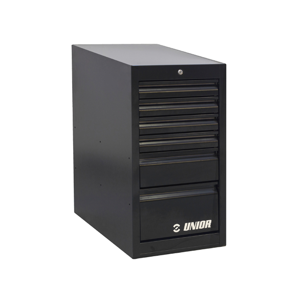 Unior - Schmale Schubladenkommode 990ND6-BLACK 6 Schubladen - Schwarz
