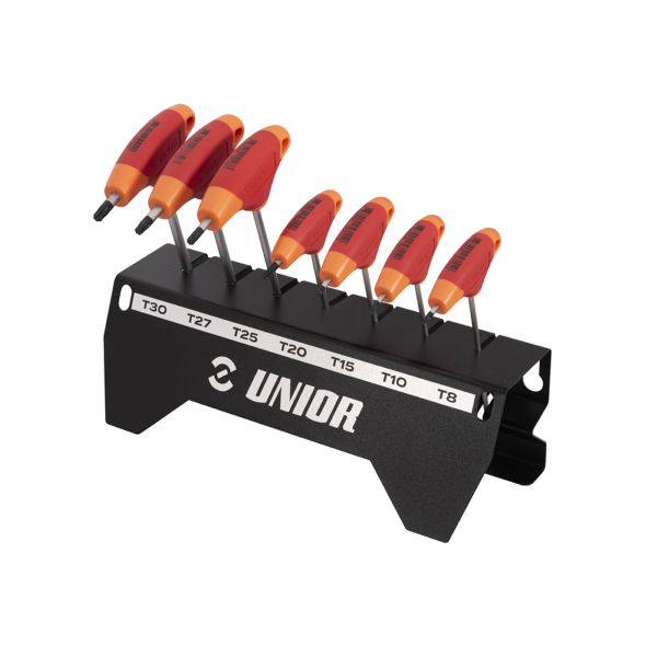 Unior - Torx-Schlüssel-Set mit T-Griff 193TX-US.1 mit Halter - T8-T30