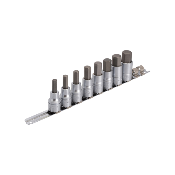 Unior - Sechskant-Bit-Set 192HHXP6 mit 1/2 Stecknuss auf Schiene - 8-19 mm